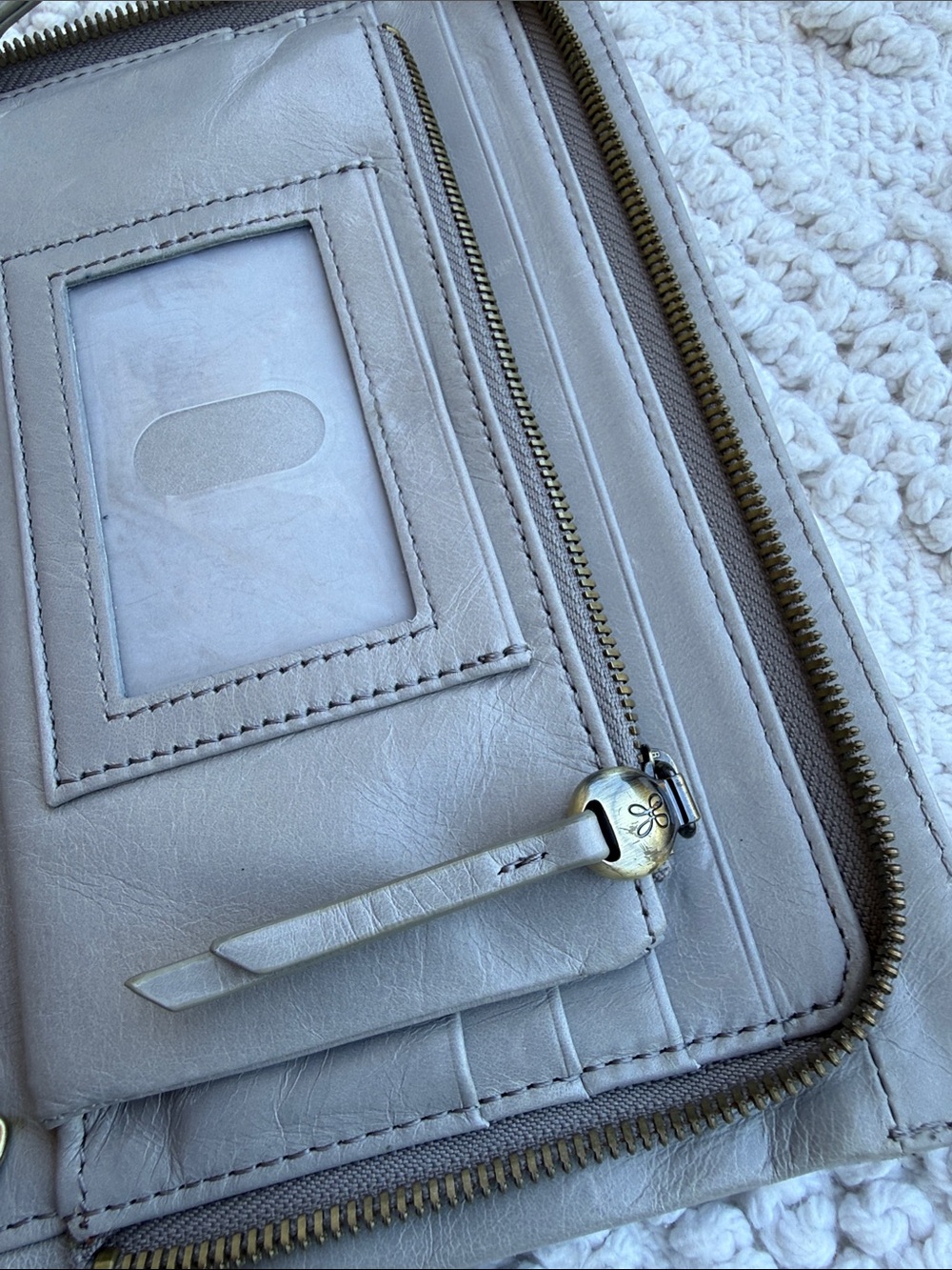 Hobo Leather Wristlet Wallet - Gray - Picture 10 of 10